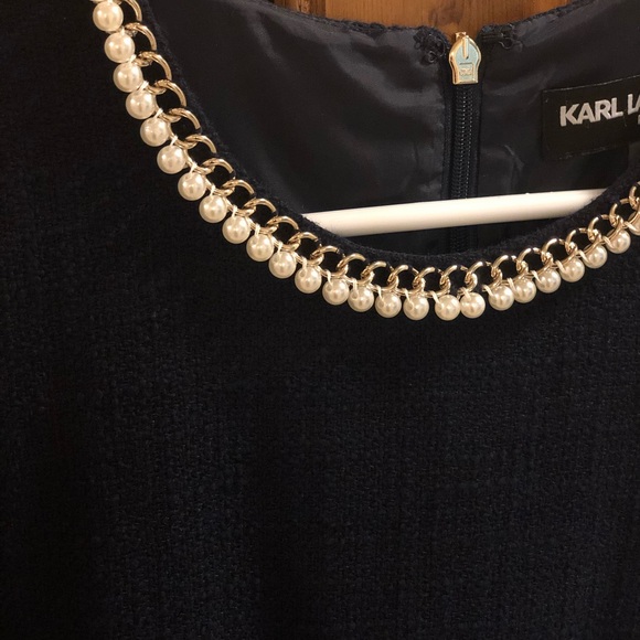 Karl Lagerfeld Paris Navy Dress - Picture 2 of 2